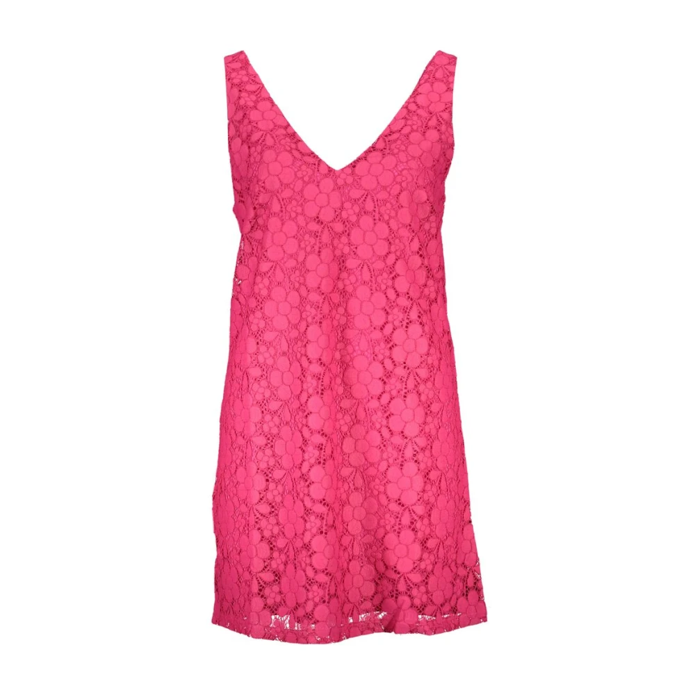Desigual Women's Pink Viscose V-Neck Dress