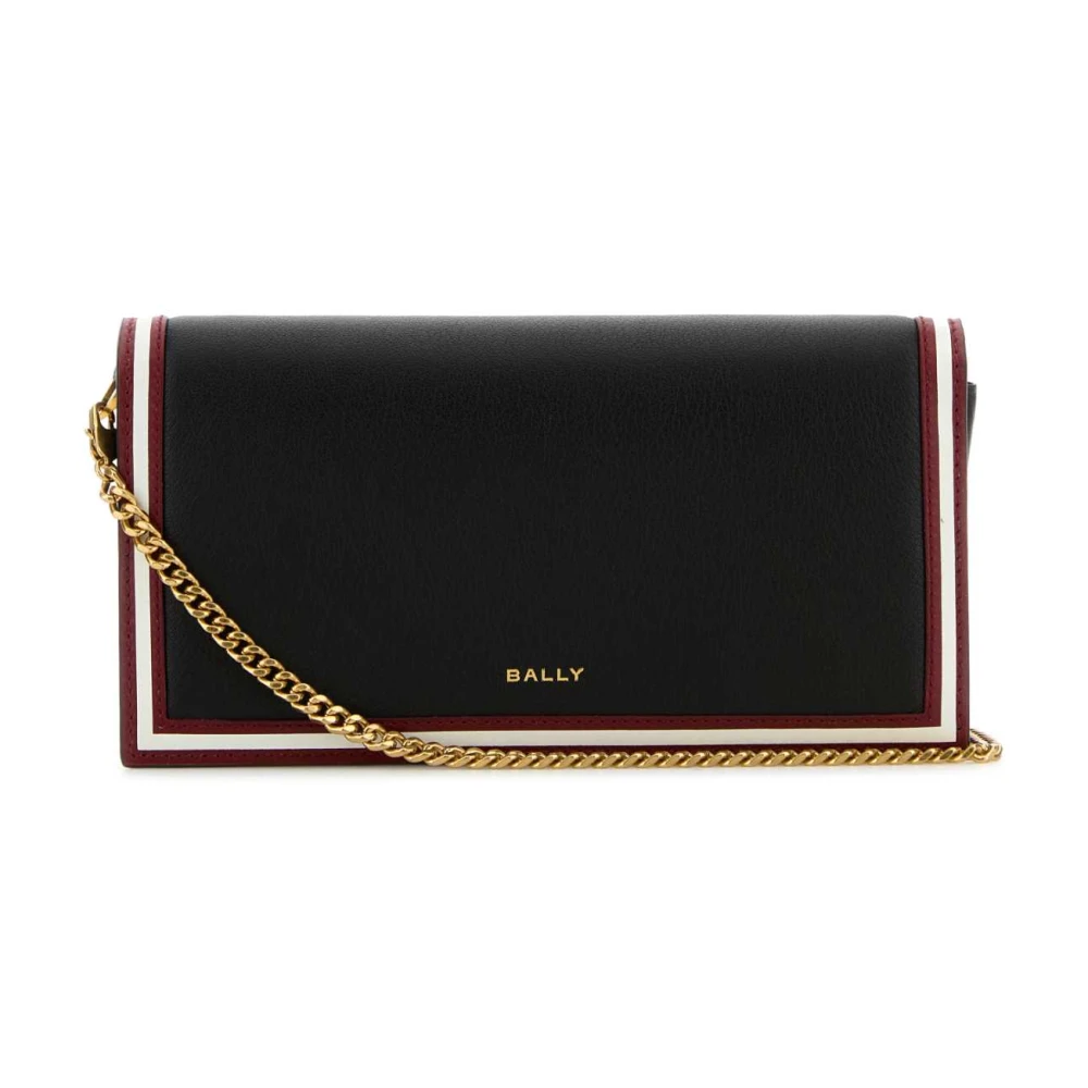 Bally Stijlvolle Zwarte Leren Codeportemonnee Black Dames