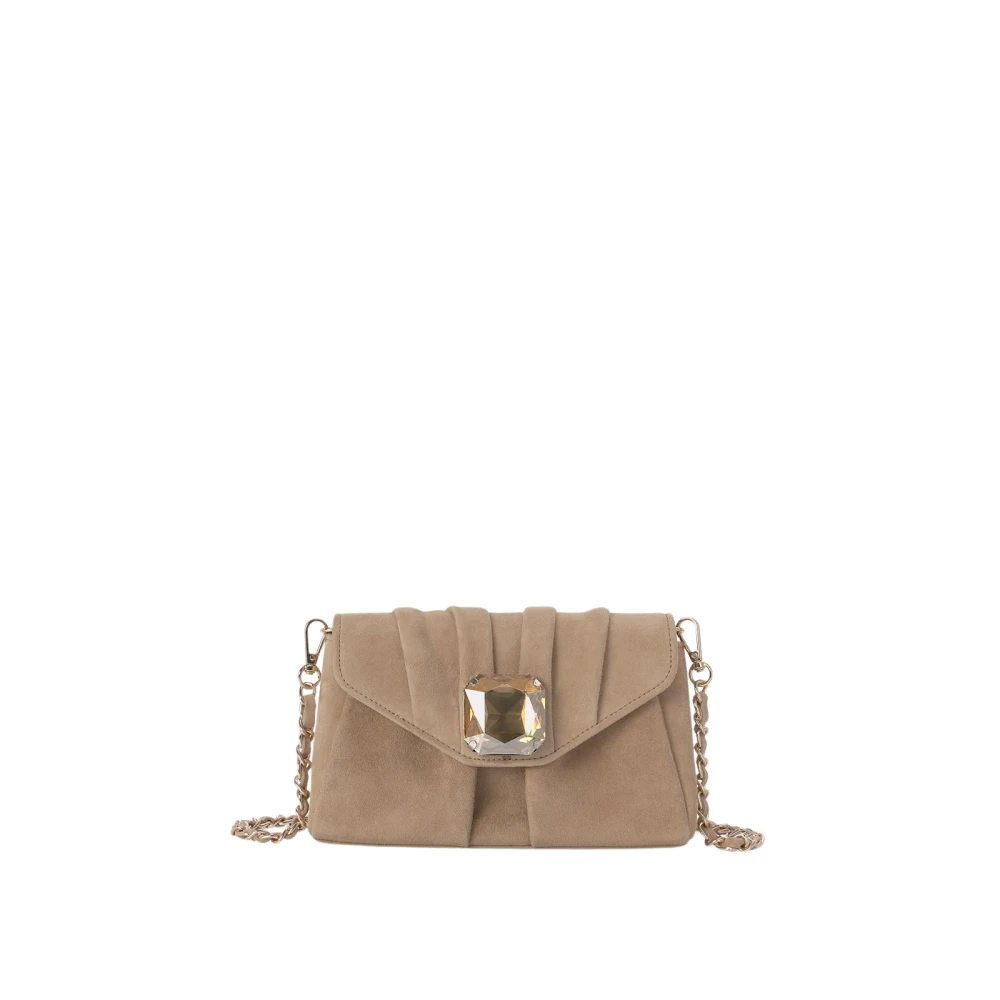 Alma en Pena Diamant Vierkante Schoudertas Beige Dames