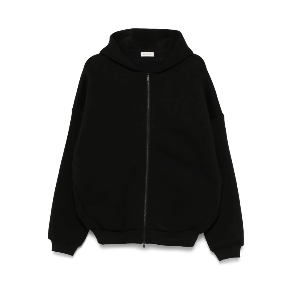 Fear Of God Zwarte Rits Hoodie Drop Shoulder Stijl Black Heren