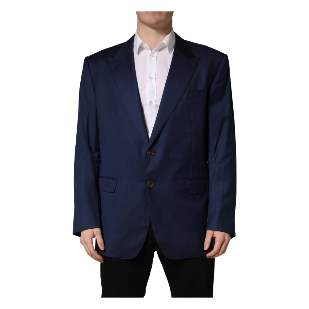 Dolce & Gabbana Men's Blue Blazers, 3XL, 2 Button Suit Jacket