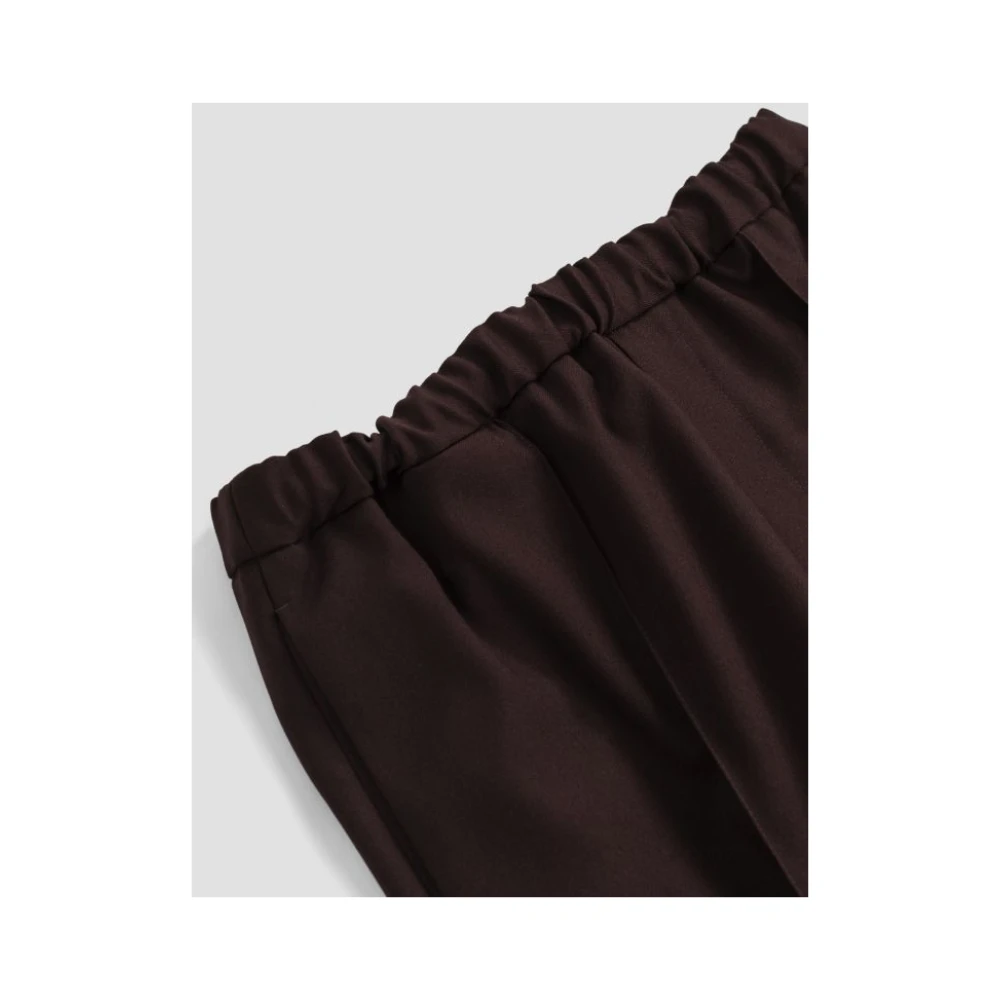 Jil Sander Burgundy Casual Cropped Broek Elastische Taille Brown Heren