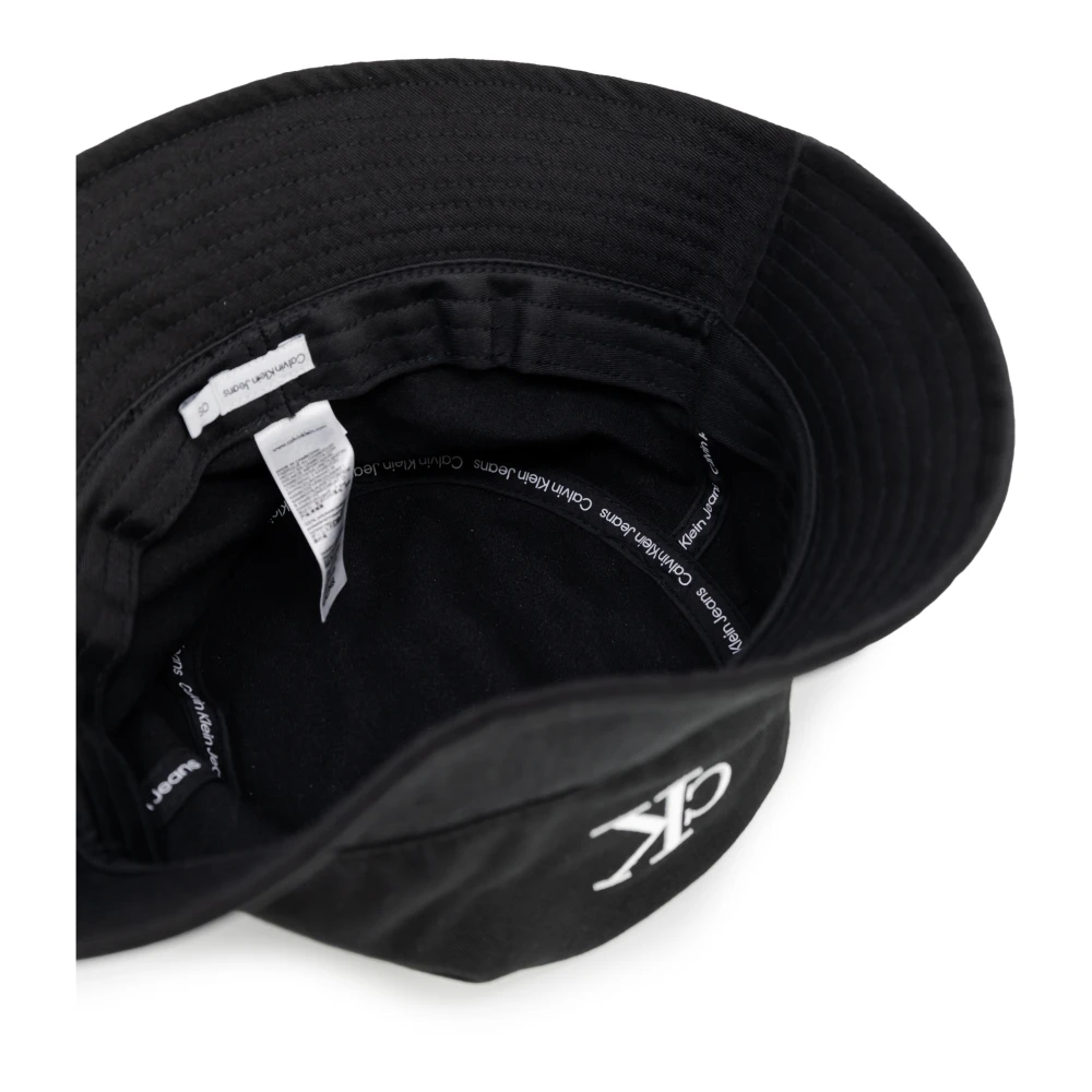 Calvin Klein Jeans Monogram Embro Bucket Hat Herfst Winter Collectie Black Dames