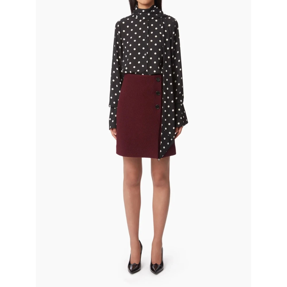 Nina Ricci Polka Dot Crepe de Chine Shirt Black Dames