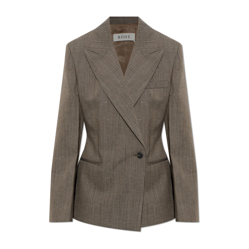 Róhe Brown Double-Breasted Blazer With A Single Vent - Female - Blazers - Xs - Jackets