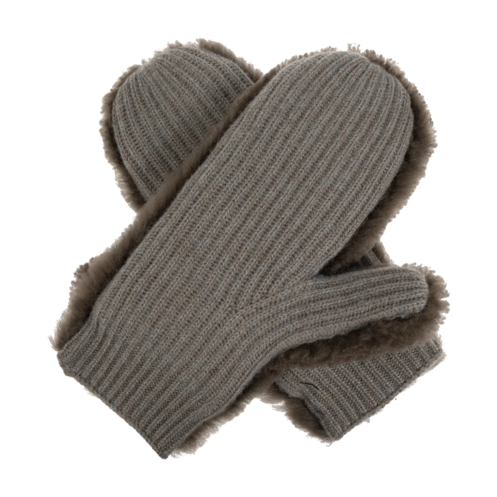 Yves Salomon Bont handschoenen Gray Dames
