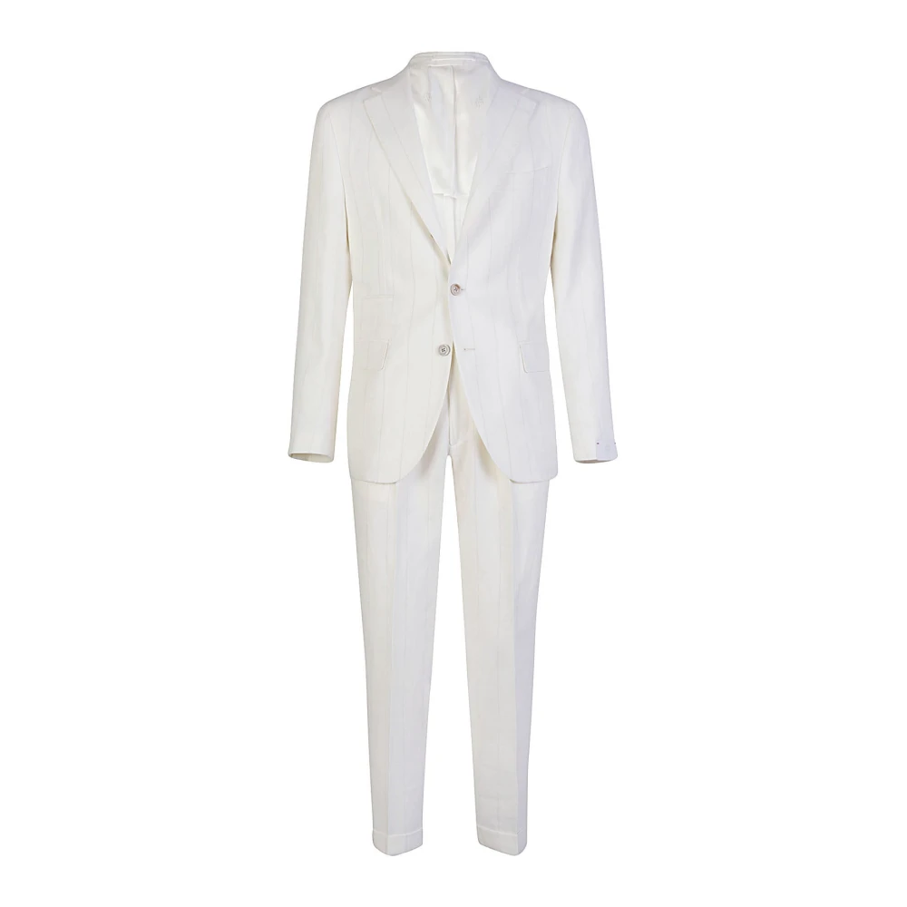 Eleventy Linnen Wol Single-Breasted Pak White Heren