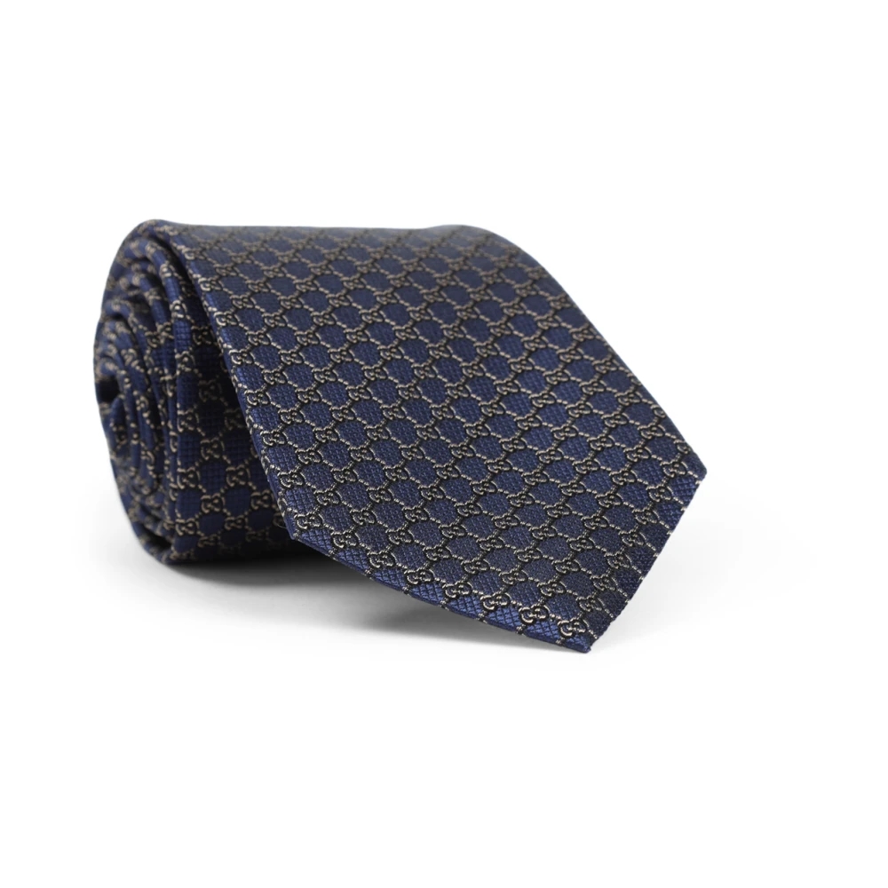 Gucci Sapphire Black Stropdas voor Mannen Blue Heren