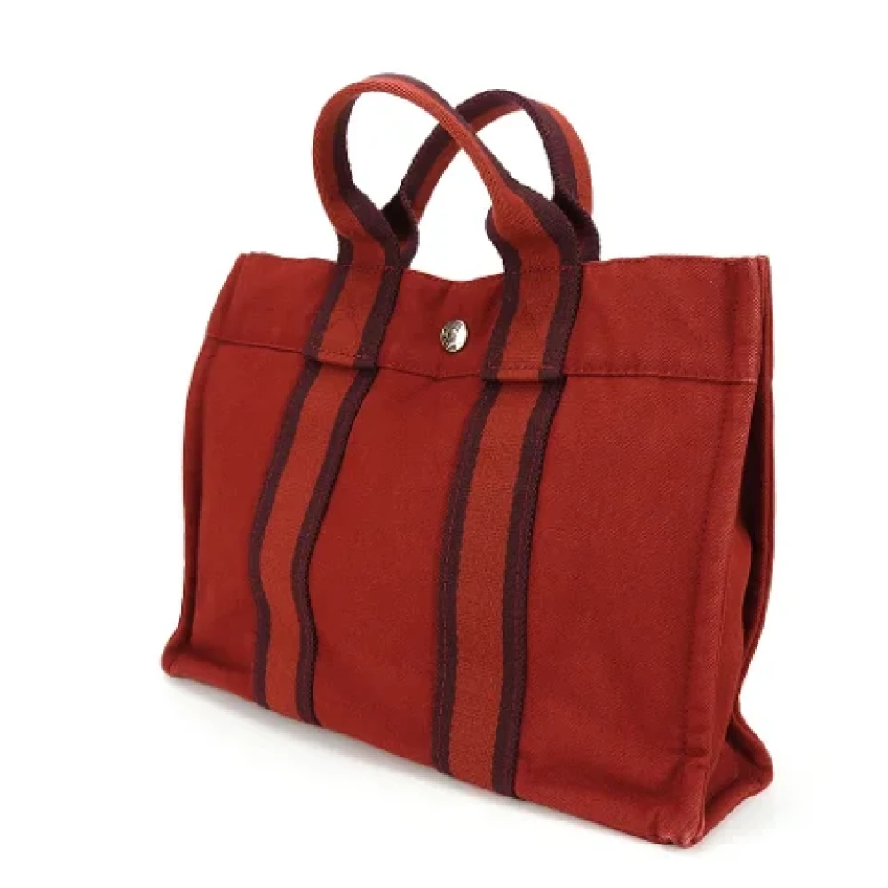 Hermès Vintage Pre-owned Canvas handbags Red Dames