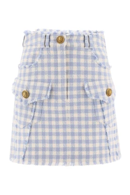 Gingham Tweed A-Line Kjol