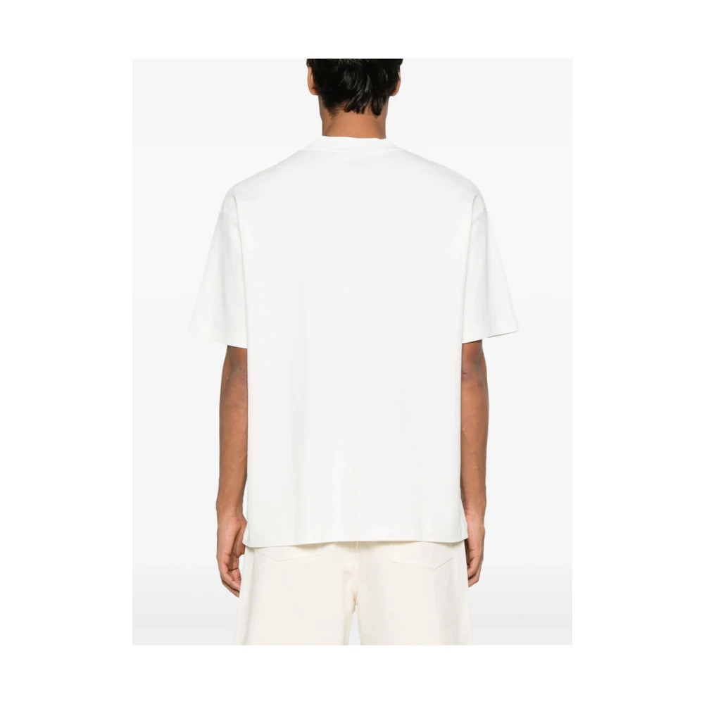 Drole de Monsieur Witte Crew Neck Korte Mouw T-shirt Beige Heren