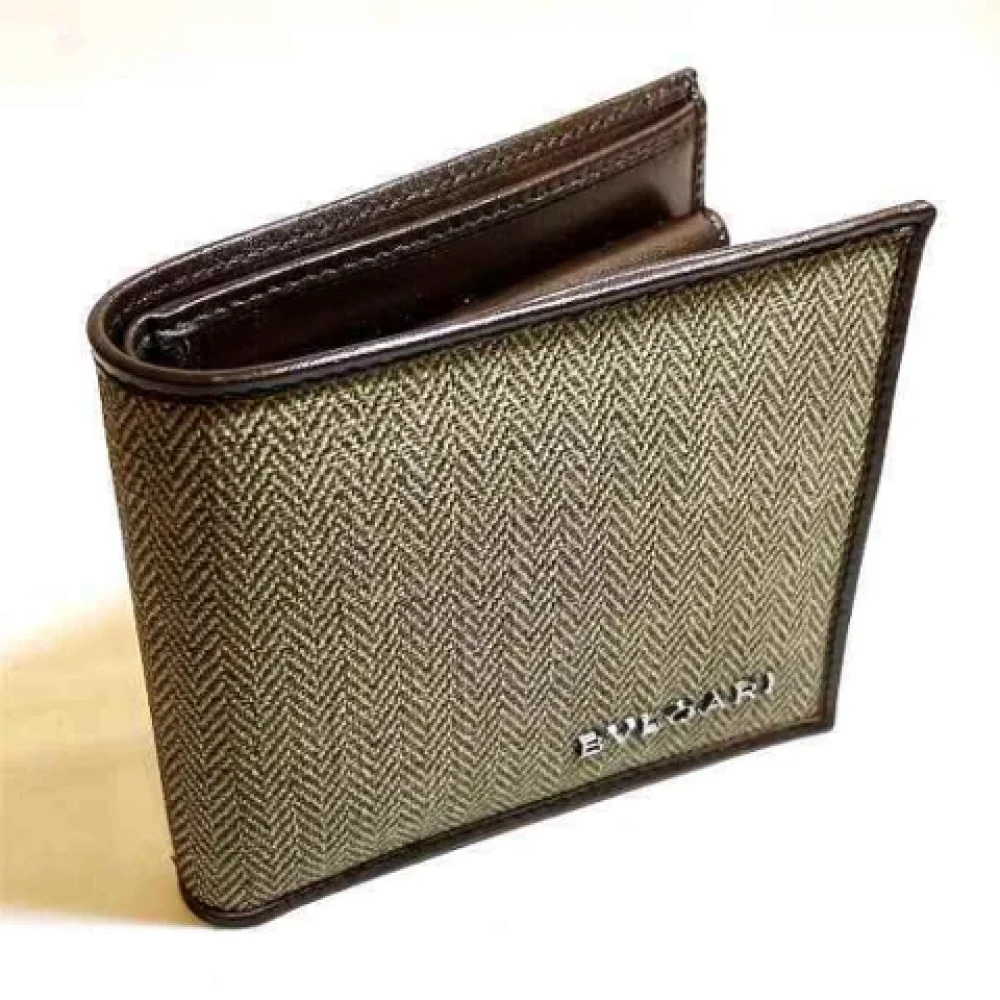 Bvlgari Vintage Pre-owned Canvas wallets Blue Dames