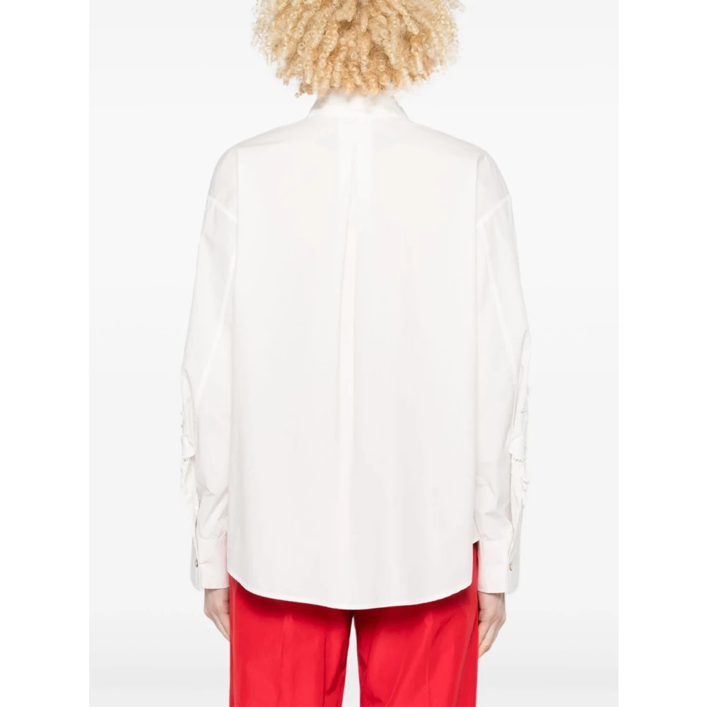 Forte Witte Button-Up Overhemd Lange Mouwen White Dames