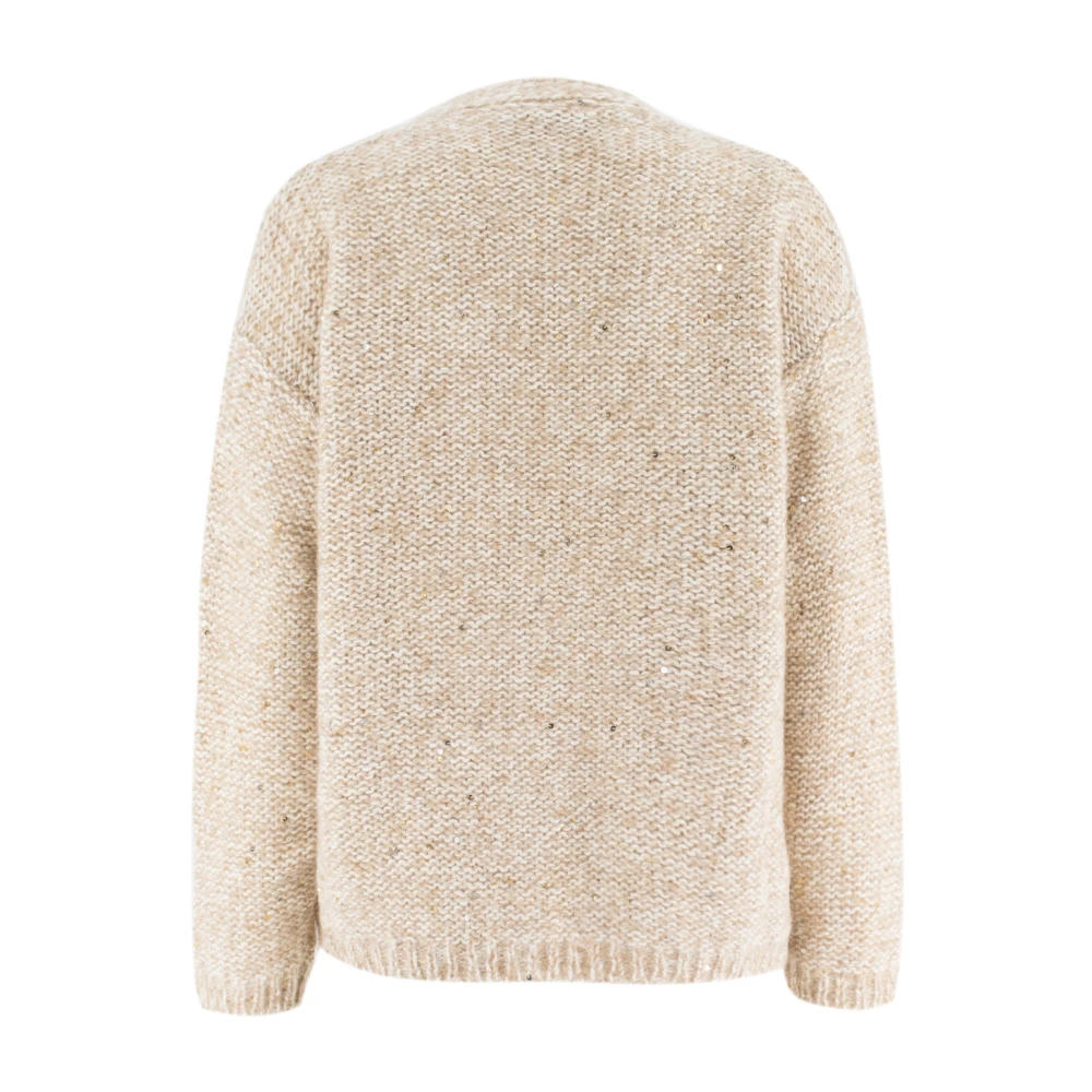Ermanno Scervino Bloemen Paillet Gebreide Vest White Dames