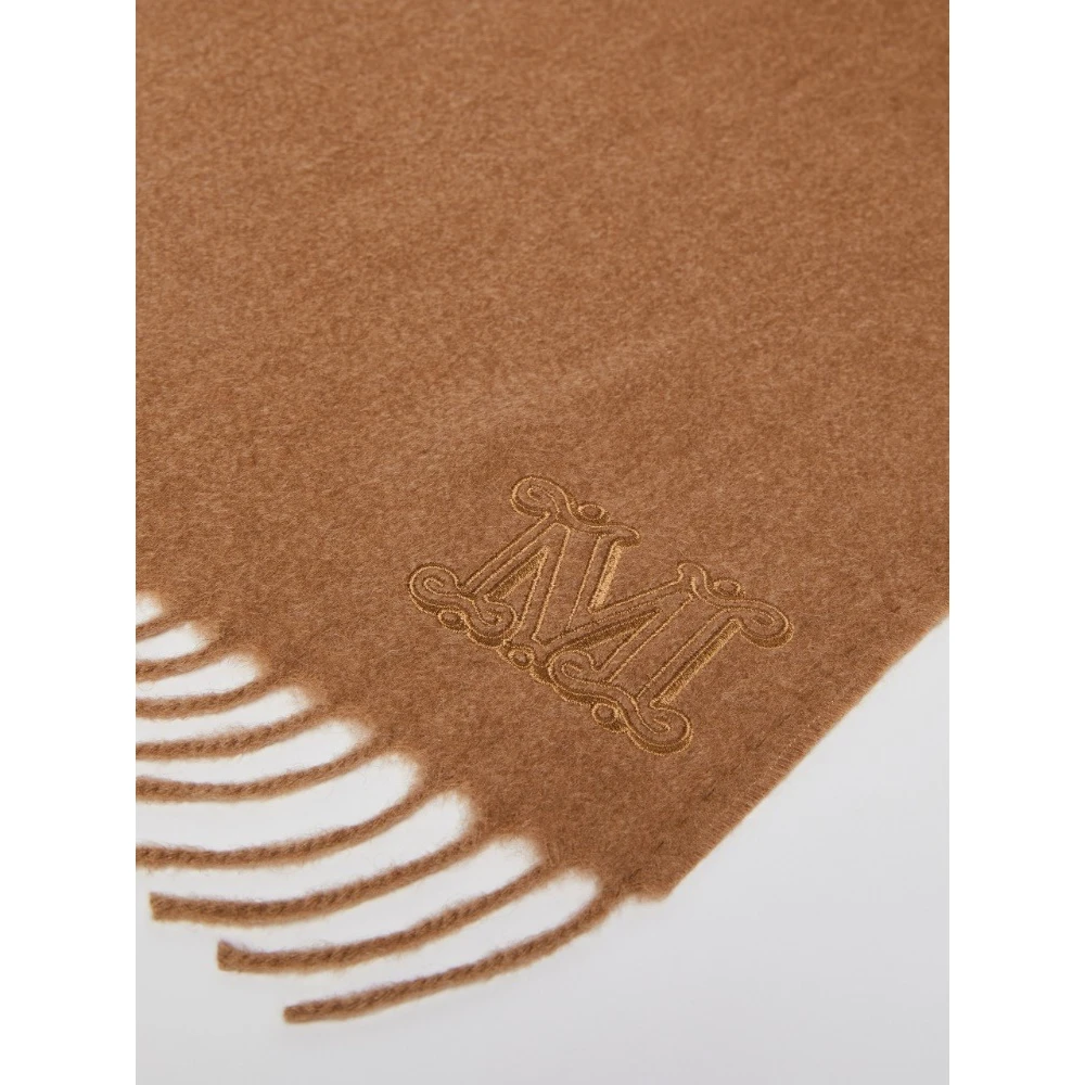 Max Mara Luxe Kamelenwol Rechthoekige Sjaal Beige Dames