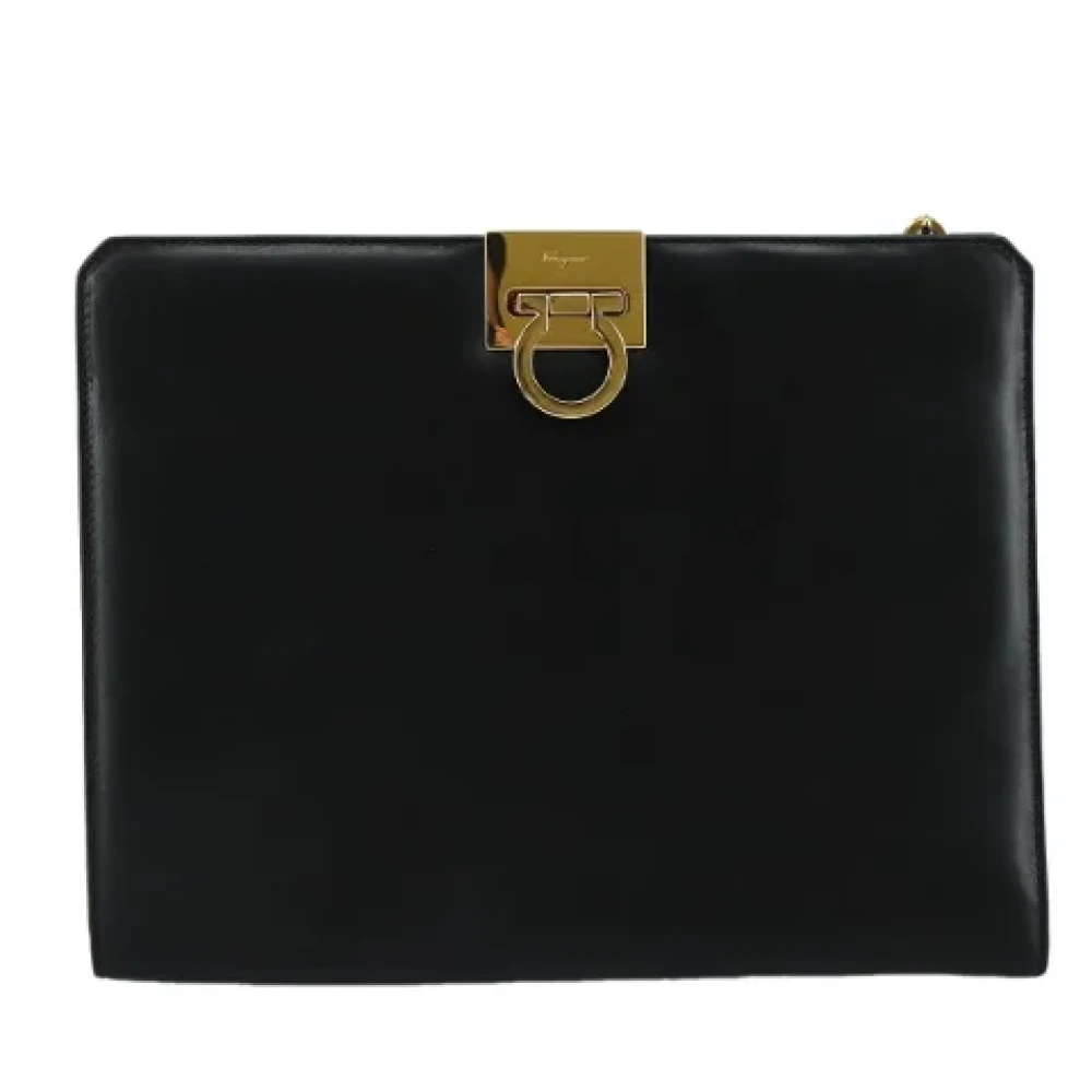 Salvatore Ferragamo Pre-owned Leather shoulder-bags Black Dames