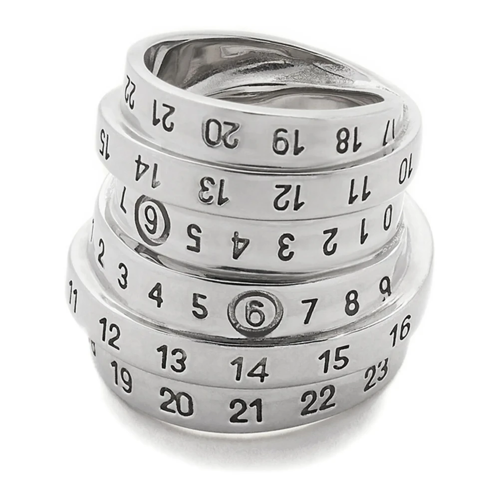 Mm6 Maison Margiela Women's Gray Minimal Numeric Ring