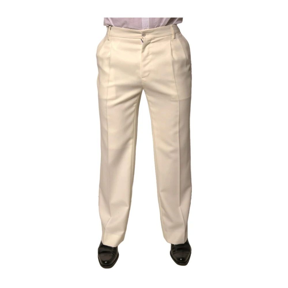 Dolce & Gabbana Hombre Beige - Pantalones De Vestir De Lana - Trousers - M