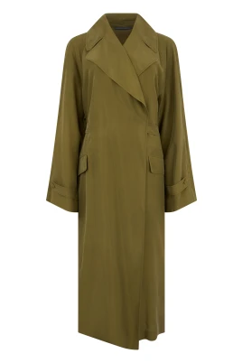 Klassisk lång trenchcoat