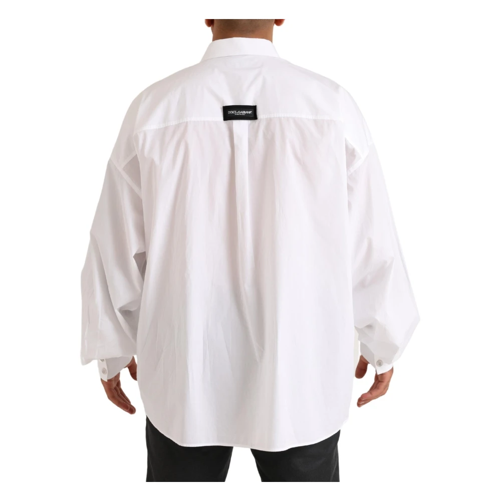 Dolce & Gabbana Wit katoenen button-down overhemd voor formele gelegenheden White Heren