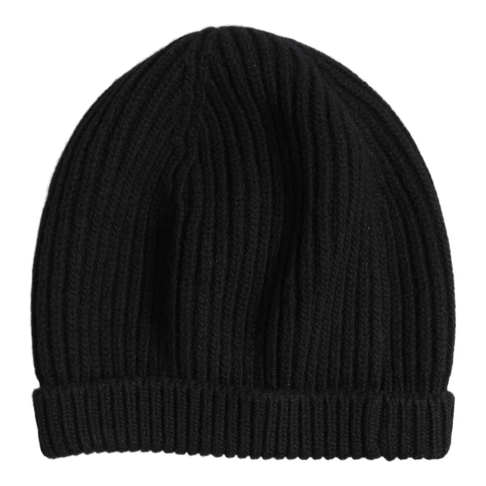 Dolce & Gabbana Men Black Wool Knitted Winter Beanie Capello One Hat - Image 2