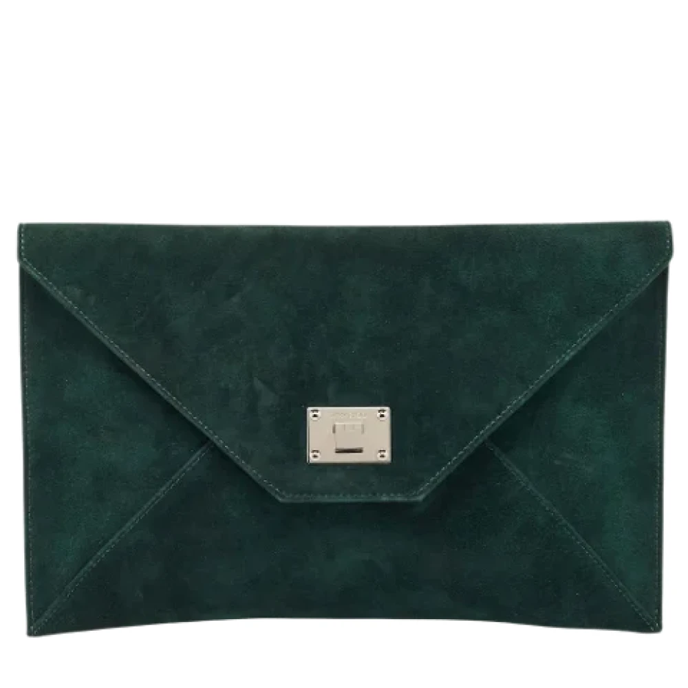 Jimmy Choo Pre-owned Suede clutches Green Dames