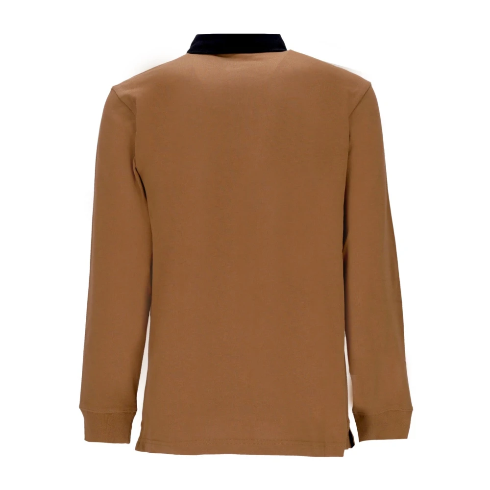 Carhartt WIP Lange Mouw Polo Cord Rugby Shirt Brown Heren