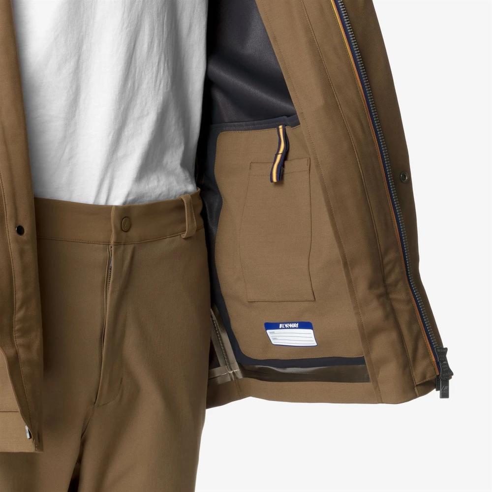 K-way Tech Wool Blend Jas met capuchon Brown Heren