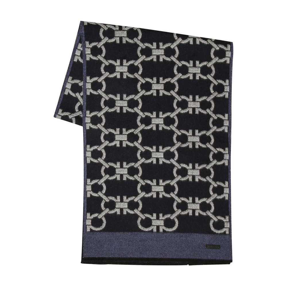 Ferragamo Men's Blue Winter Scarves, One Size, Fashionable Scarf