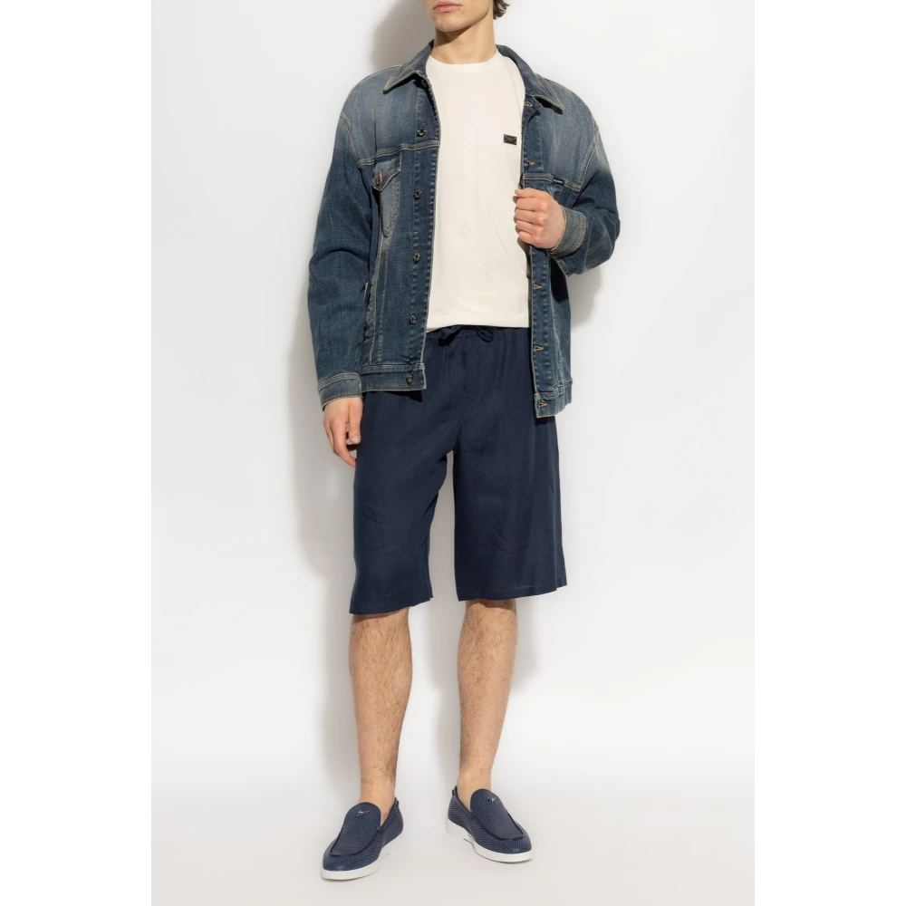 Dolce & Gabbana Linnen shorts Blue Heren