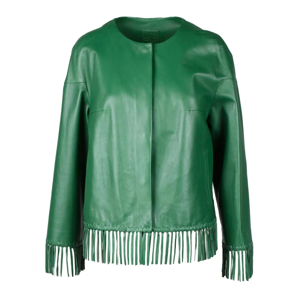 1972 Desa Leren jas 100% leer Green Dames