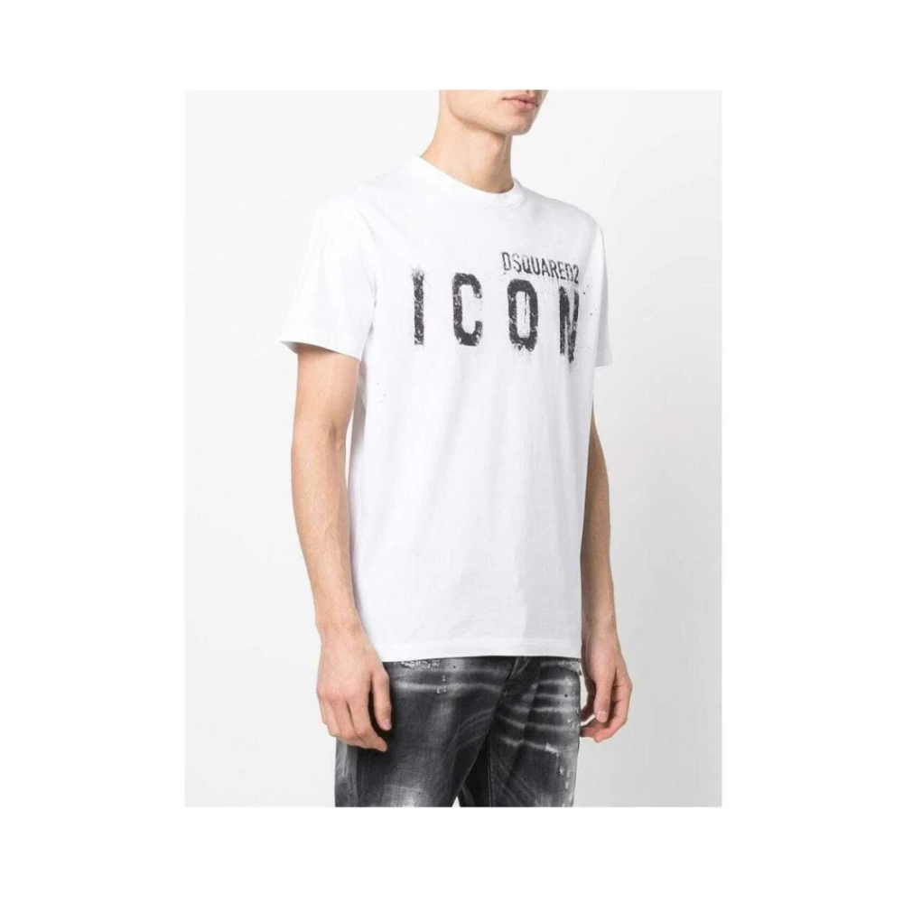 Dsquared2 Icon Spray Cool T-shirt White Heren