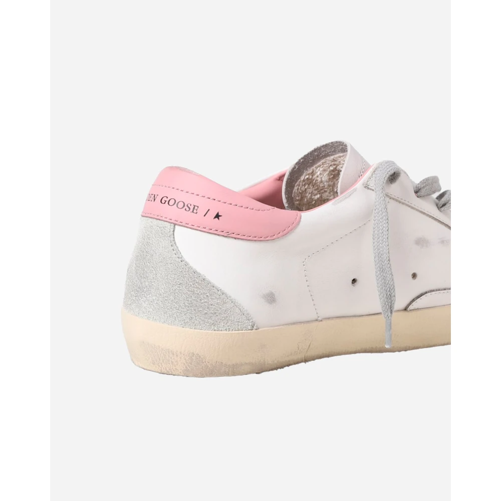 Golden Goose Super-Star Leren Sneakers met Versleten Effect White Dames