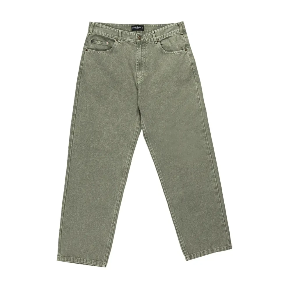 Goodies Sportive Men's Green Loose Fit Jeans, Xl, Thyme Trousers
