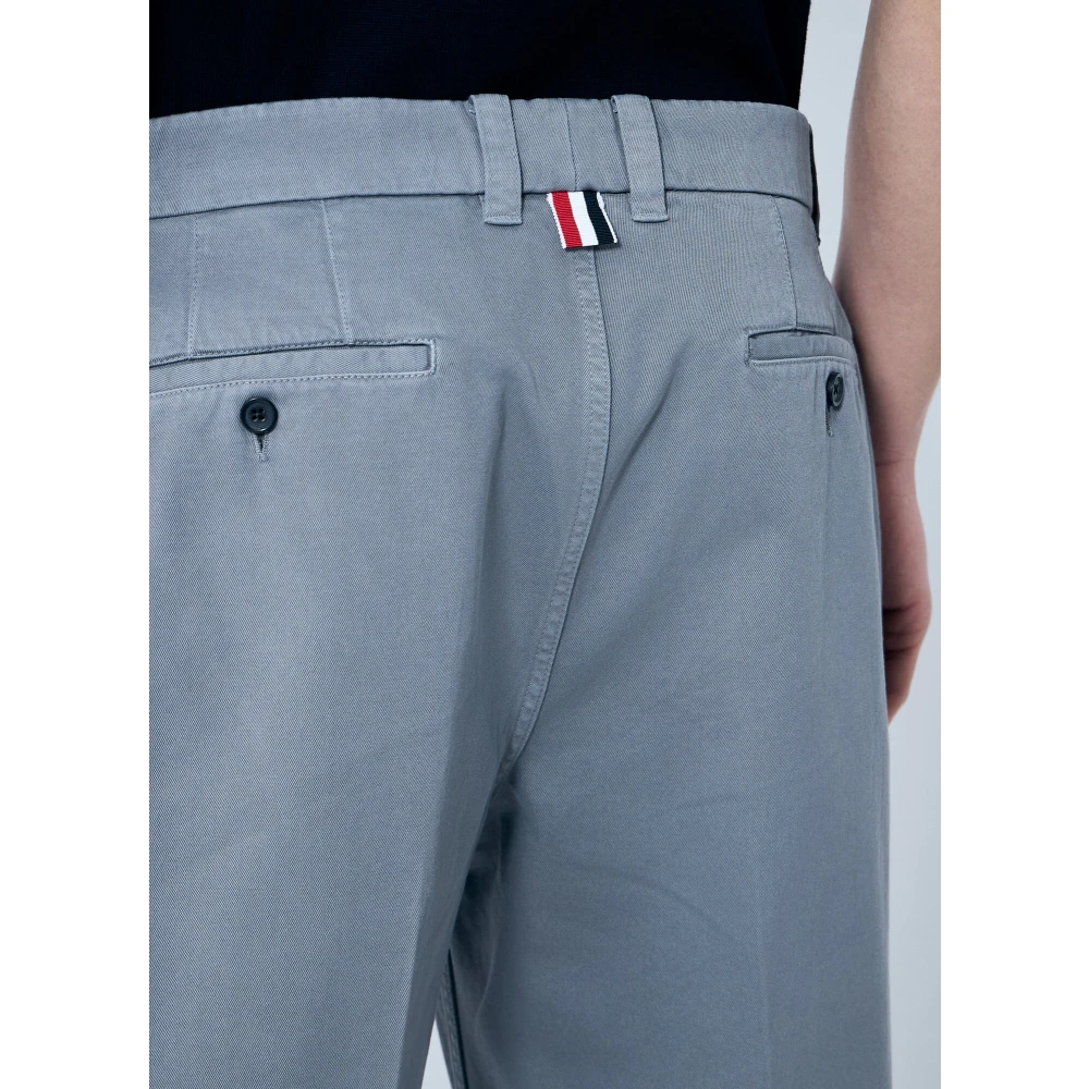 Thom Browne Katoenen Utility Broek met Zakken Gray Heren