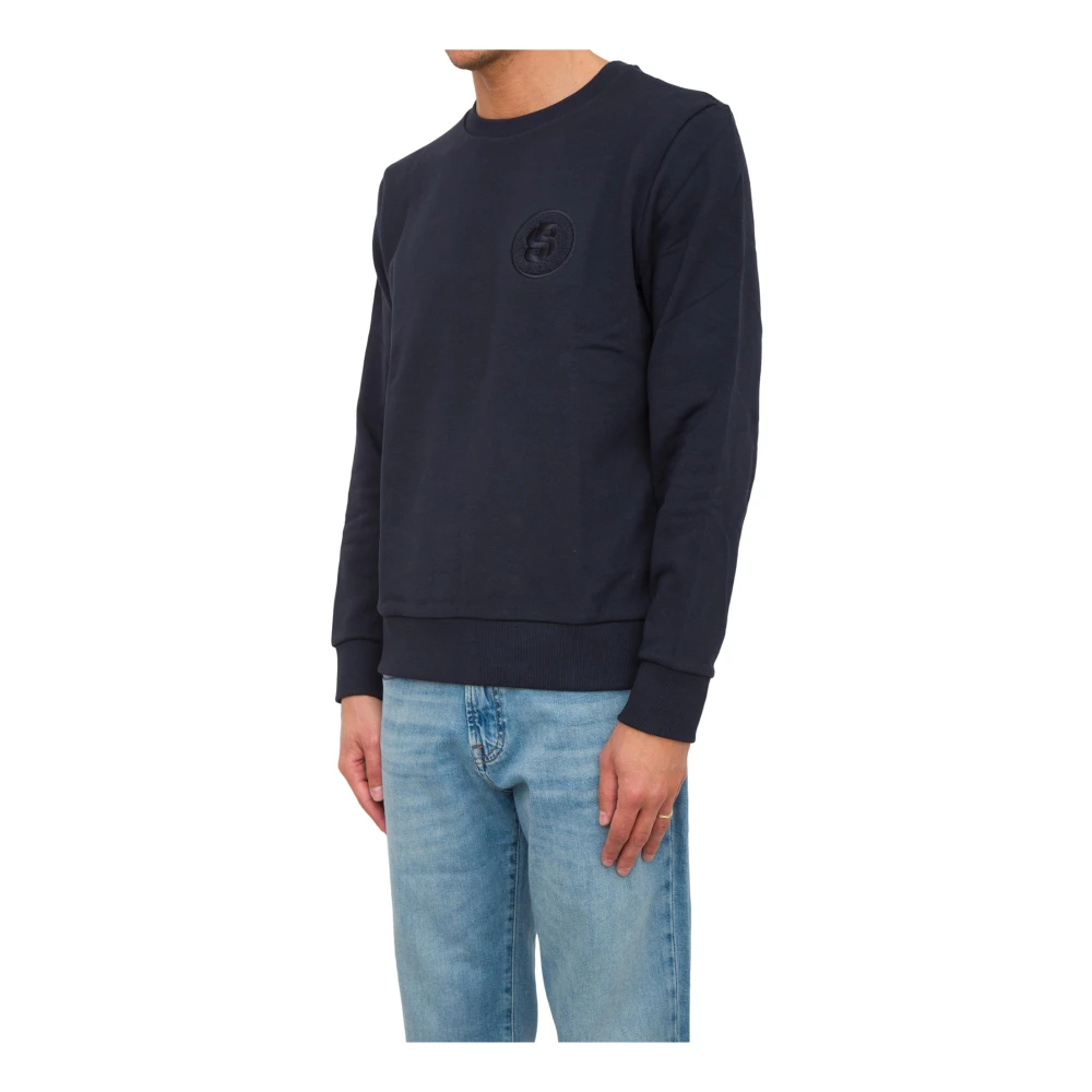 Hugo Boss Blauwe Sweatshirt Casual Urban Stijl Blue Heren