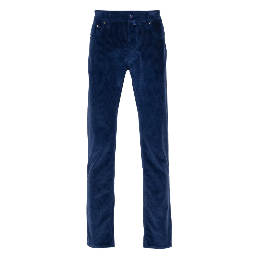 Jacob Cohën Ribfluwelen broek met binnendetails Blue Heren