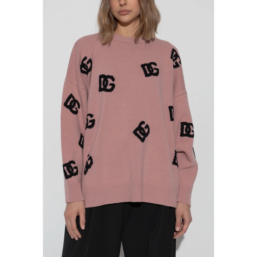 Dolce & Gabbana Monogram trui Pink Dames
