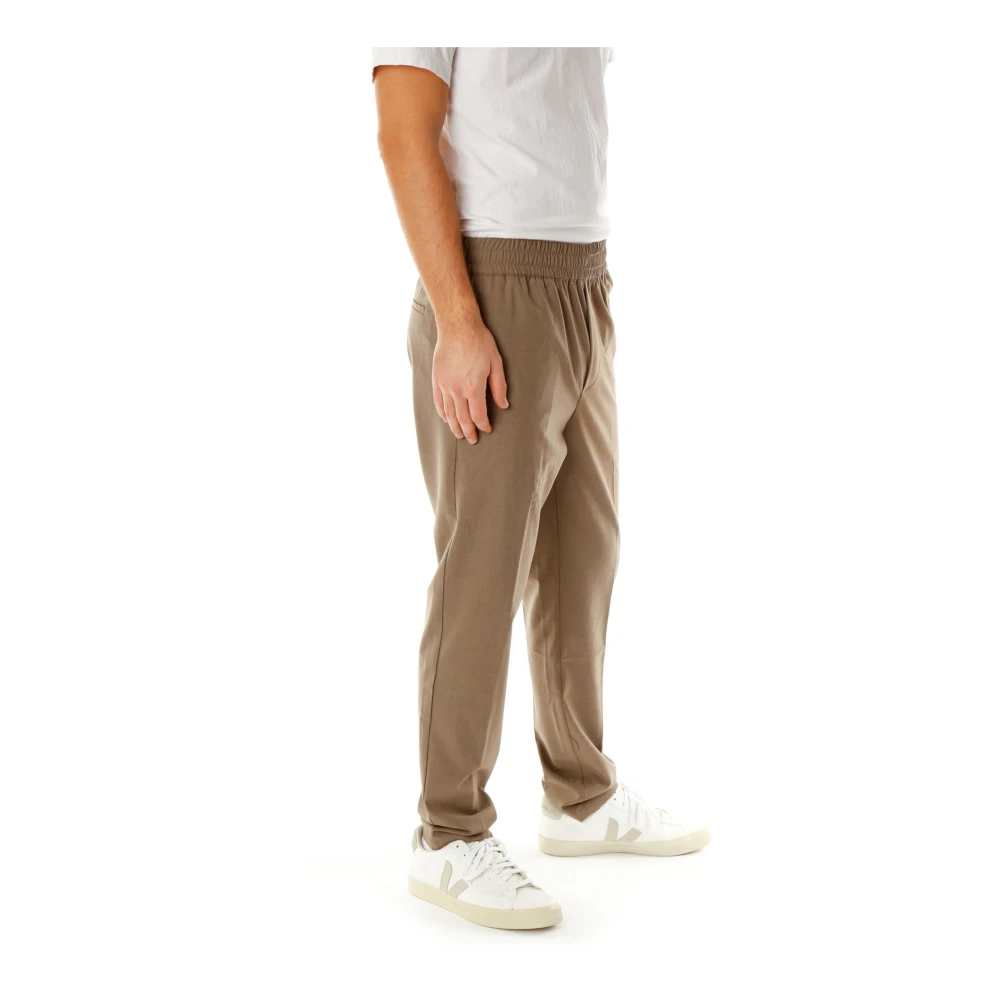Samsøe Casual Broek met Elastische Tailleband Brown Heren