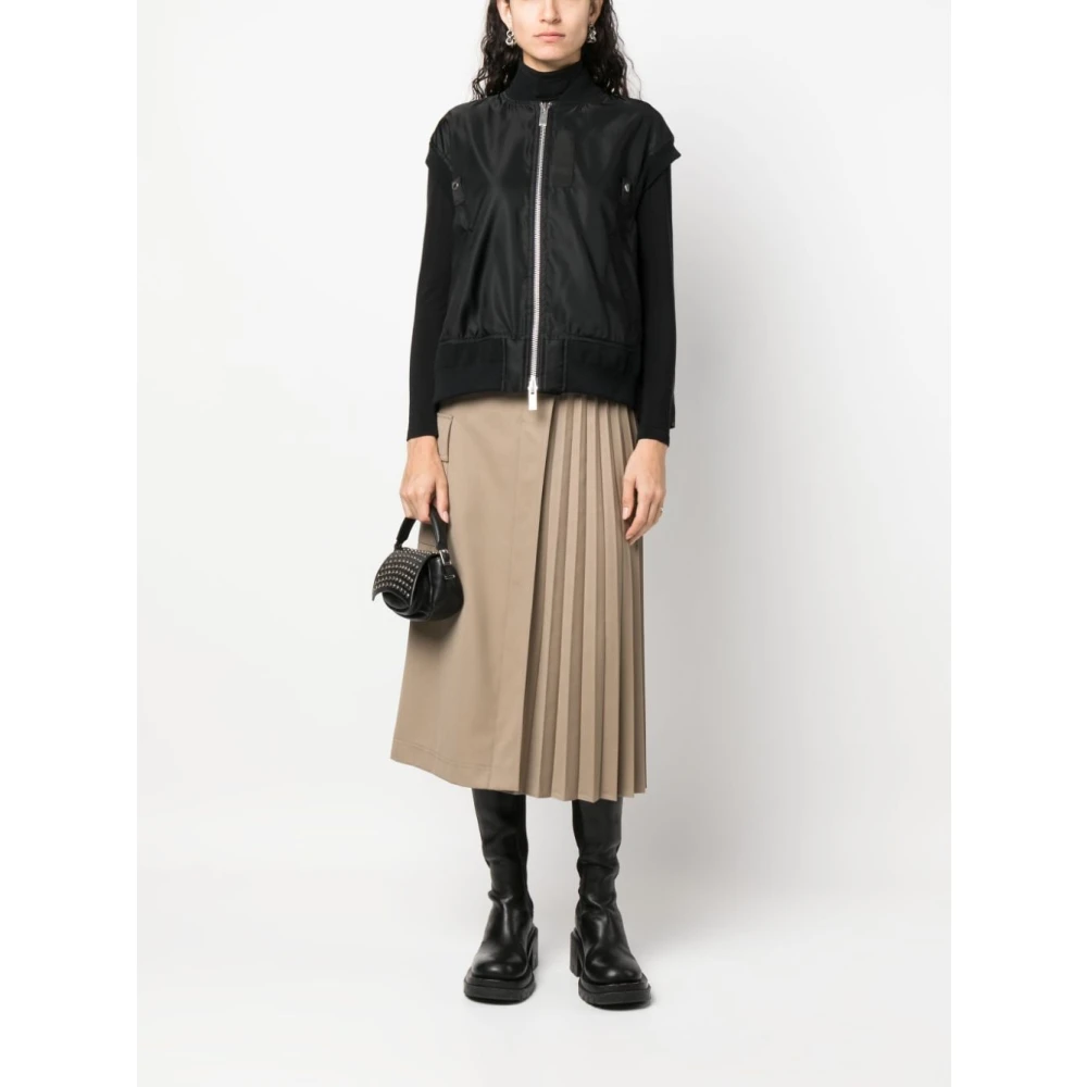 Sacai Zwarte Logo Sweaters Black Dames
