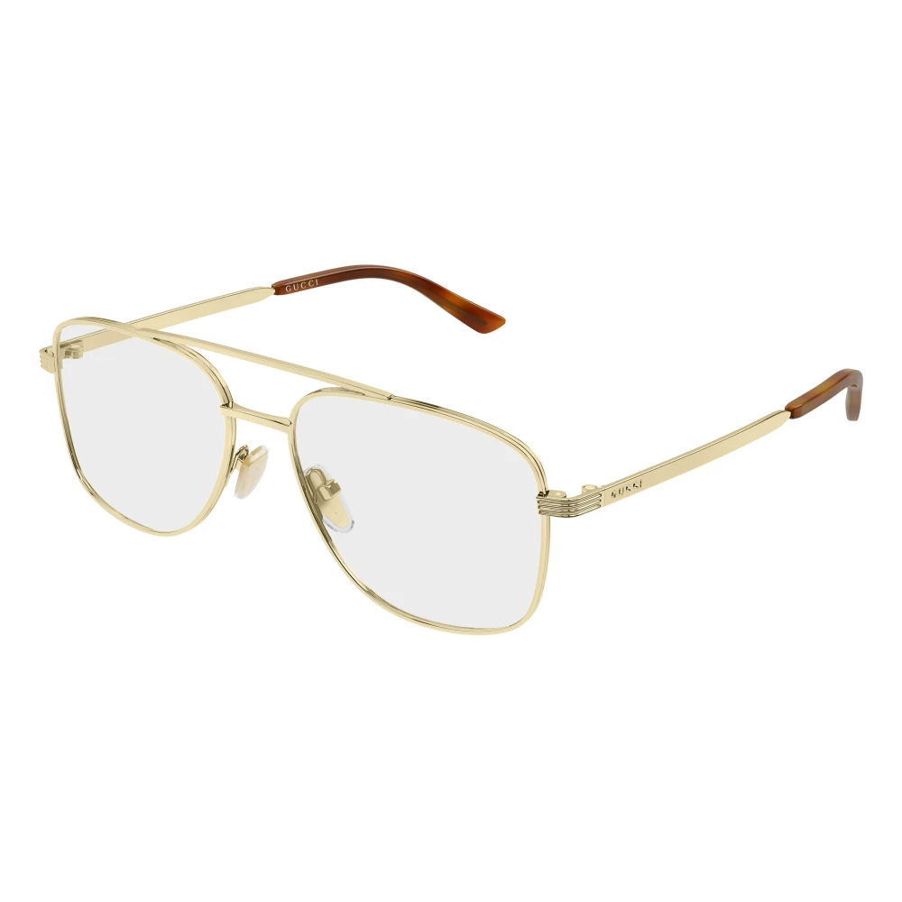 Gucci Transparent Woman Gg2223o 005 Optical Frames Metal Gold Pilot - Image 2