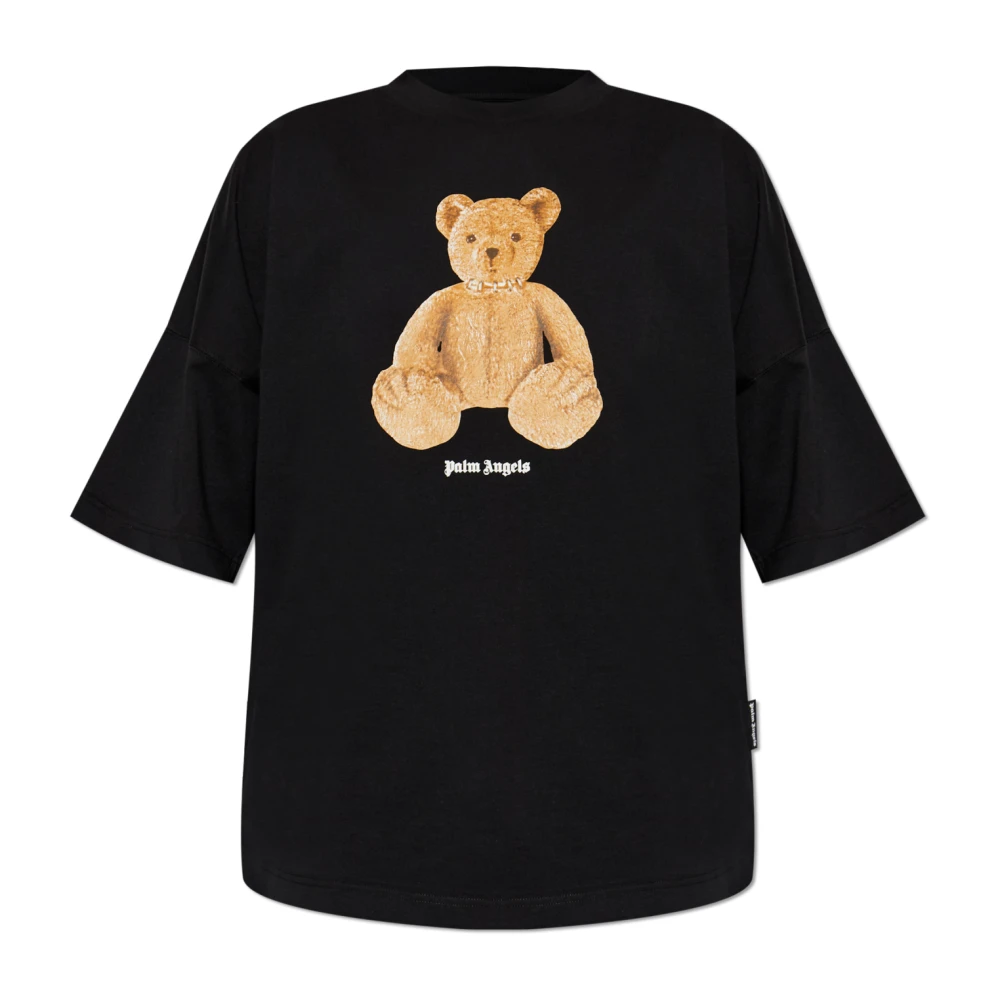 Palm Angels Men's Black Bear T-Shirt - T-Shirts - M - Tops
