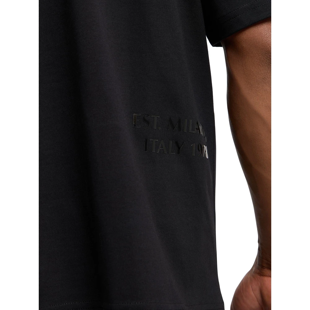 carlo colucci Urban Statement T-shirt met gouden accenten Black Heren