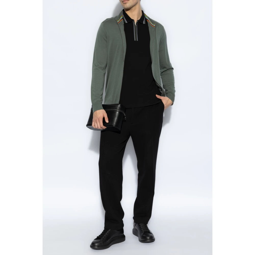 Paul Smith Cardigan met opstaande kraag Green Heren