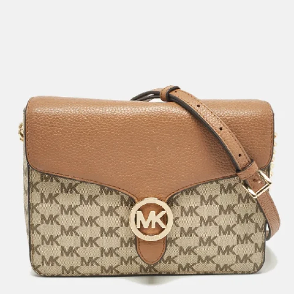 Michael Kors Pre-owned Leather crossbody-bags Beige Dames