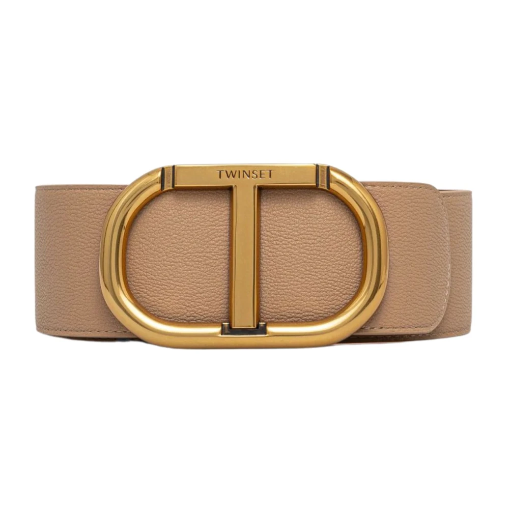 Twinset Synthetisch leren riem met gesp Beige Dames