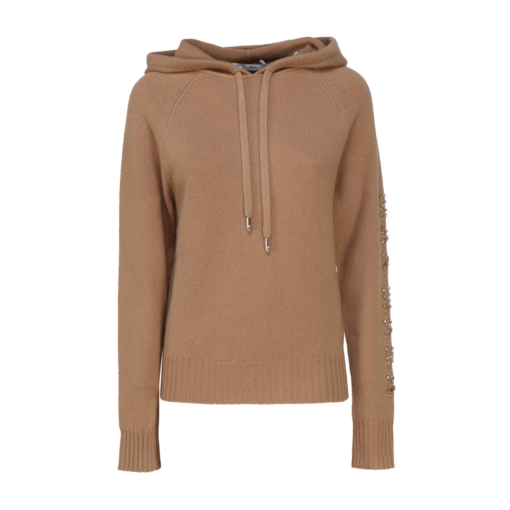 Max Mara Bruine Trui met Kristaldecoratie Brown Dames