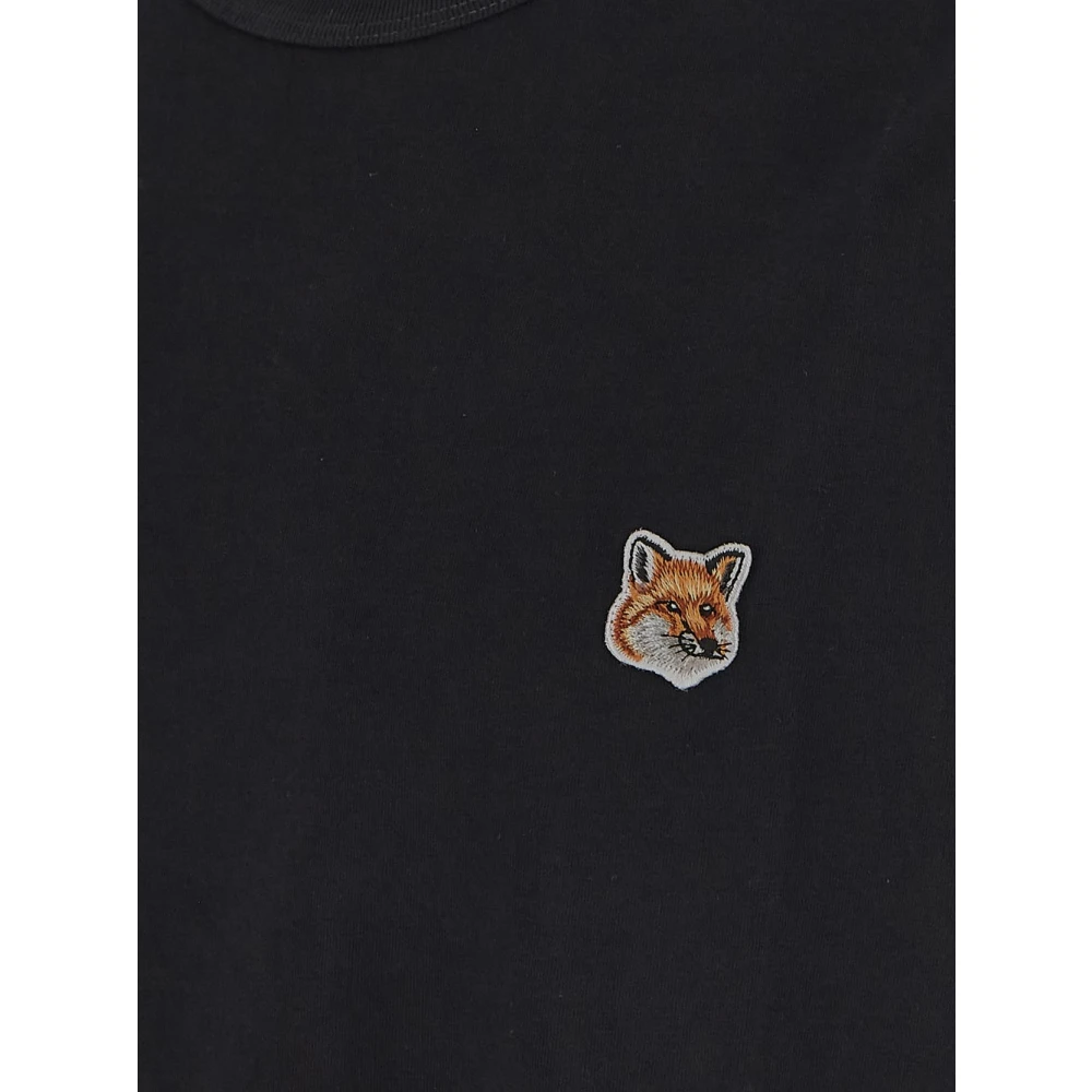Maison Kitsuné Vos Katoenen T-Shirt Black Heren