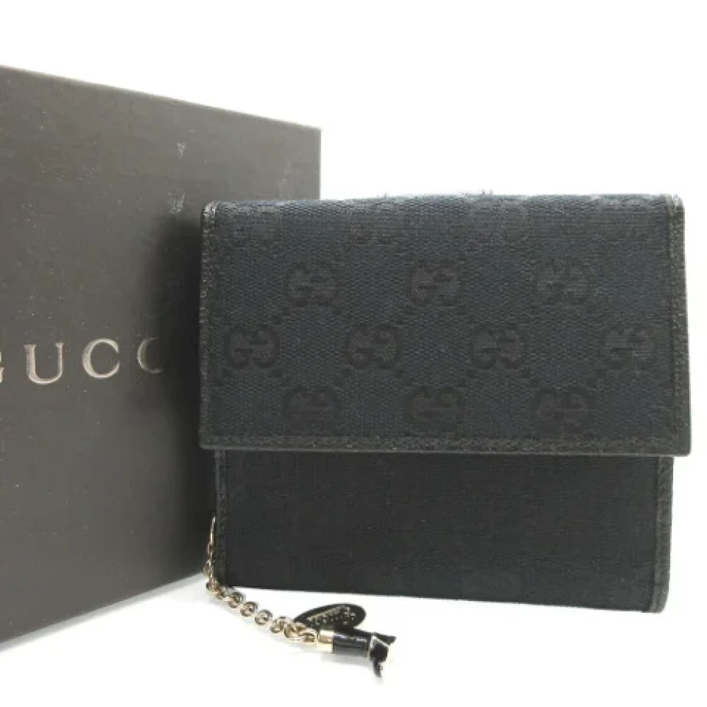 Gucci Vintage Pre-owned Canvas wallets Black Dames