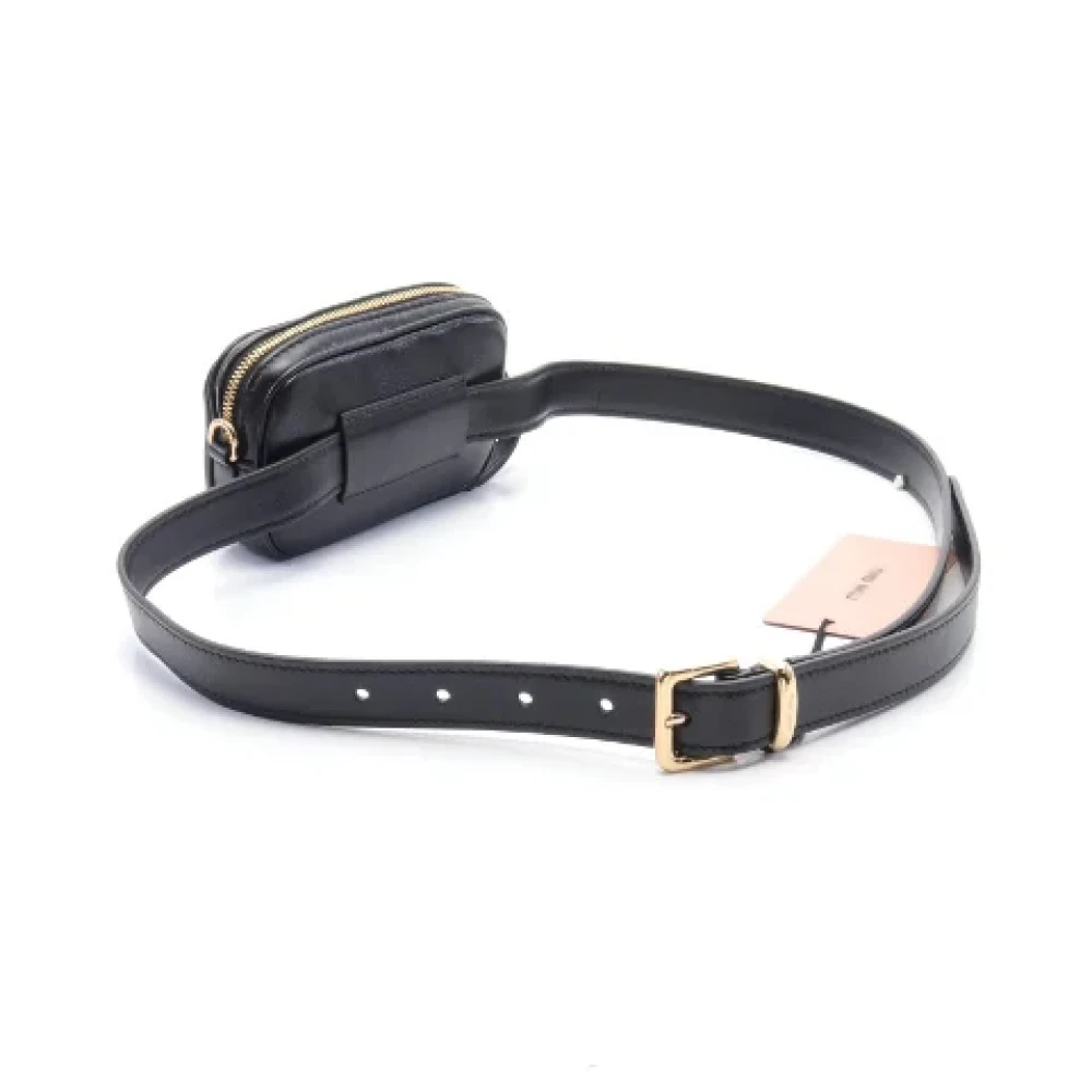 Miu Pre-owned Leather crossbody-bags Black Dames